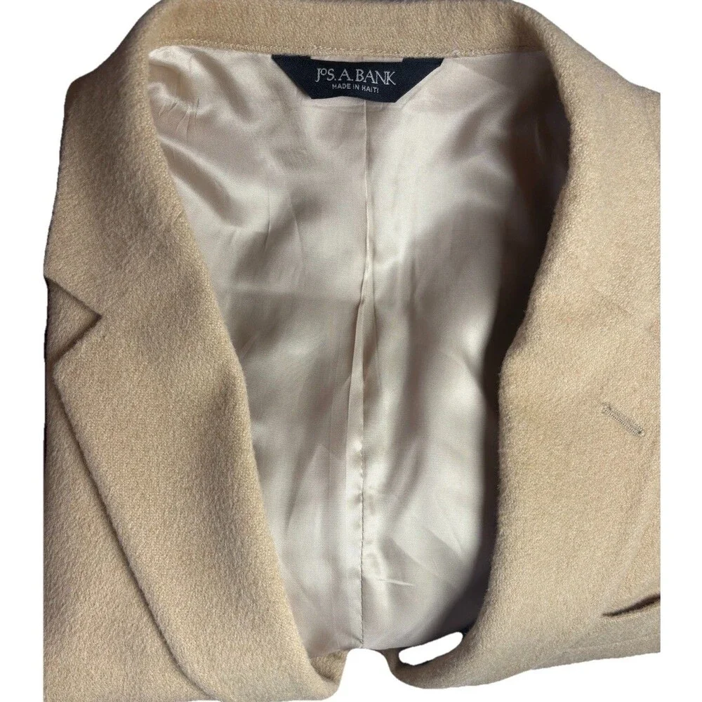 Jos A Bank Blazer 42L 100% Camel Hair Sports Coat Suit Jacket Tan 2 Button